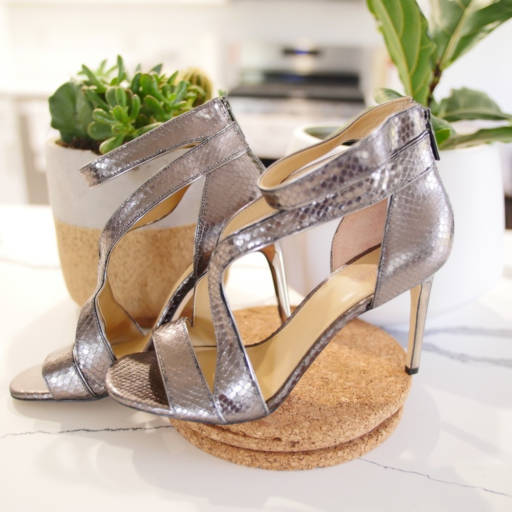 NEW MICHAEL Michael Kors Caged Mirror Heels